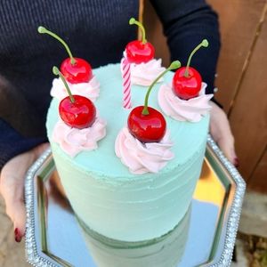 Fake Bake Vintage Birthday Cake, Fake Cake, Dummy Cake, Prop Cake